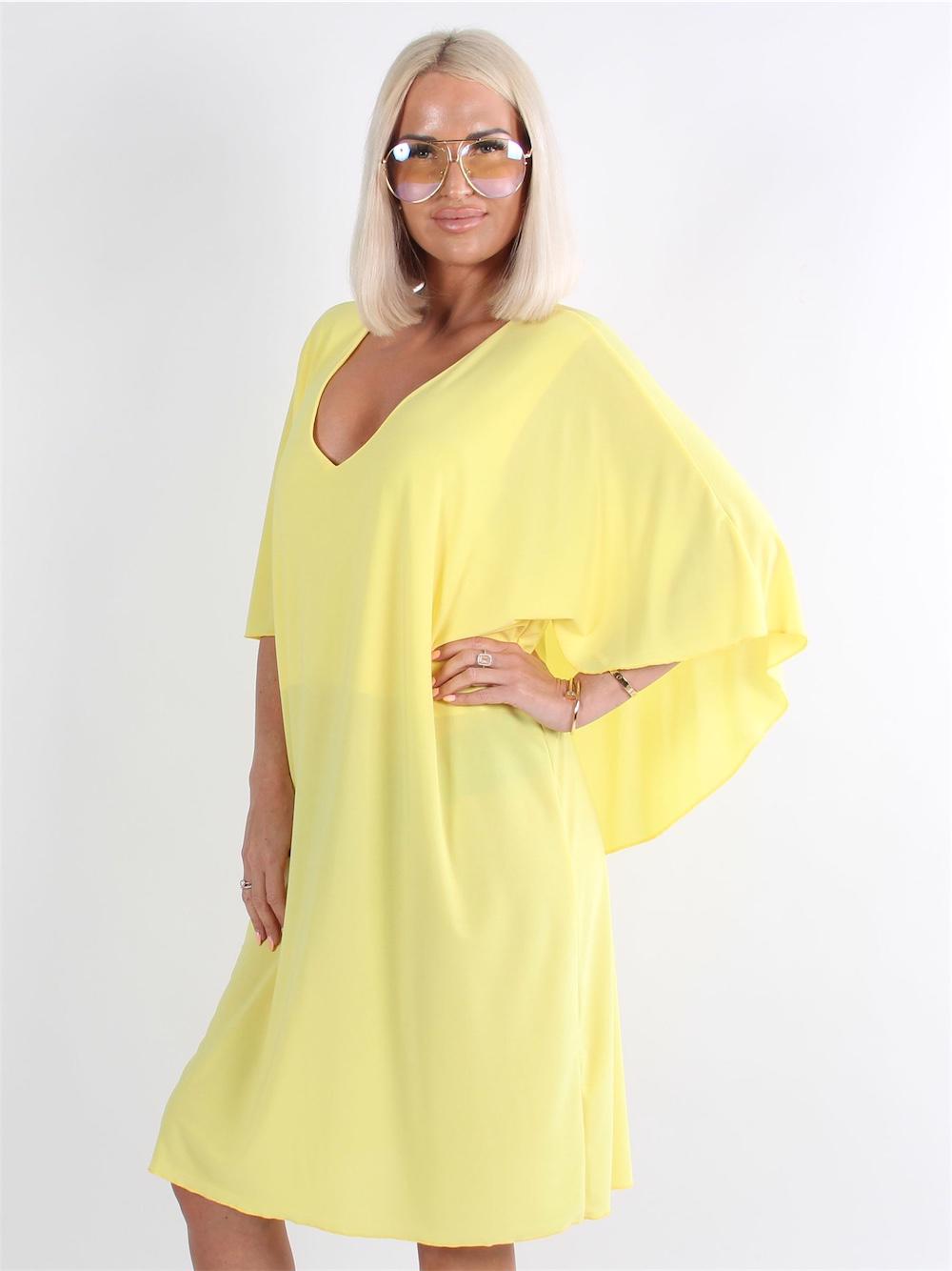Jovana Dress - Klänning med fladdermusärmar och låg rygg